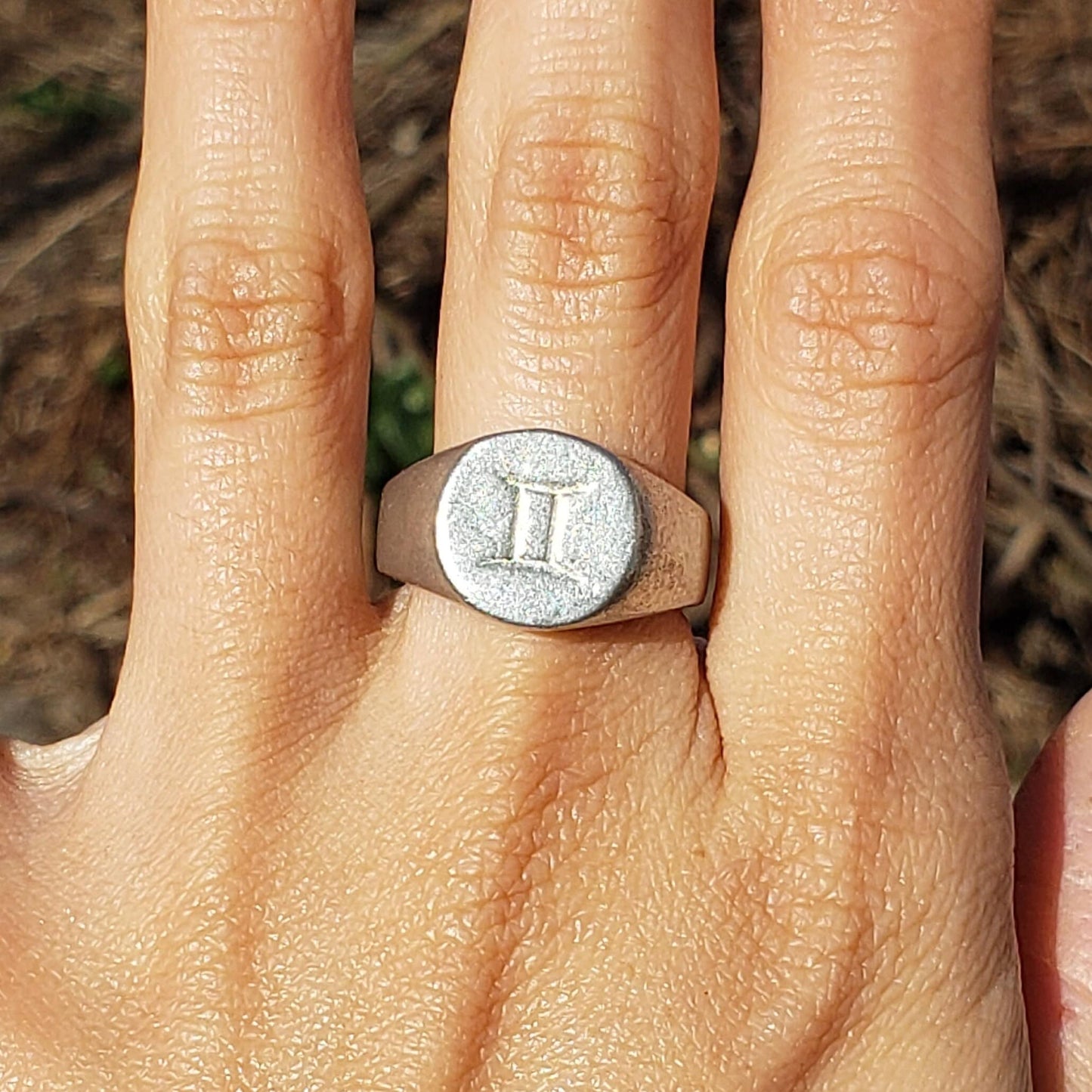 Gemini sign wax seal signet ring