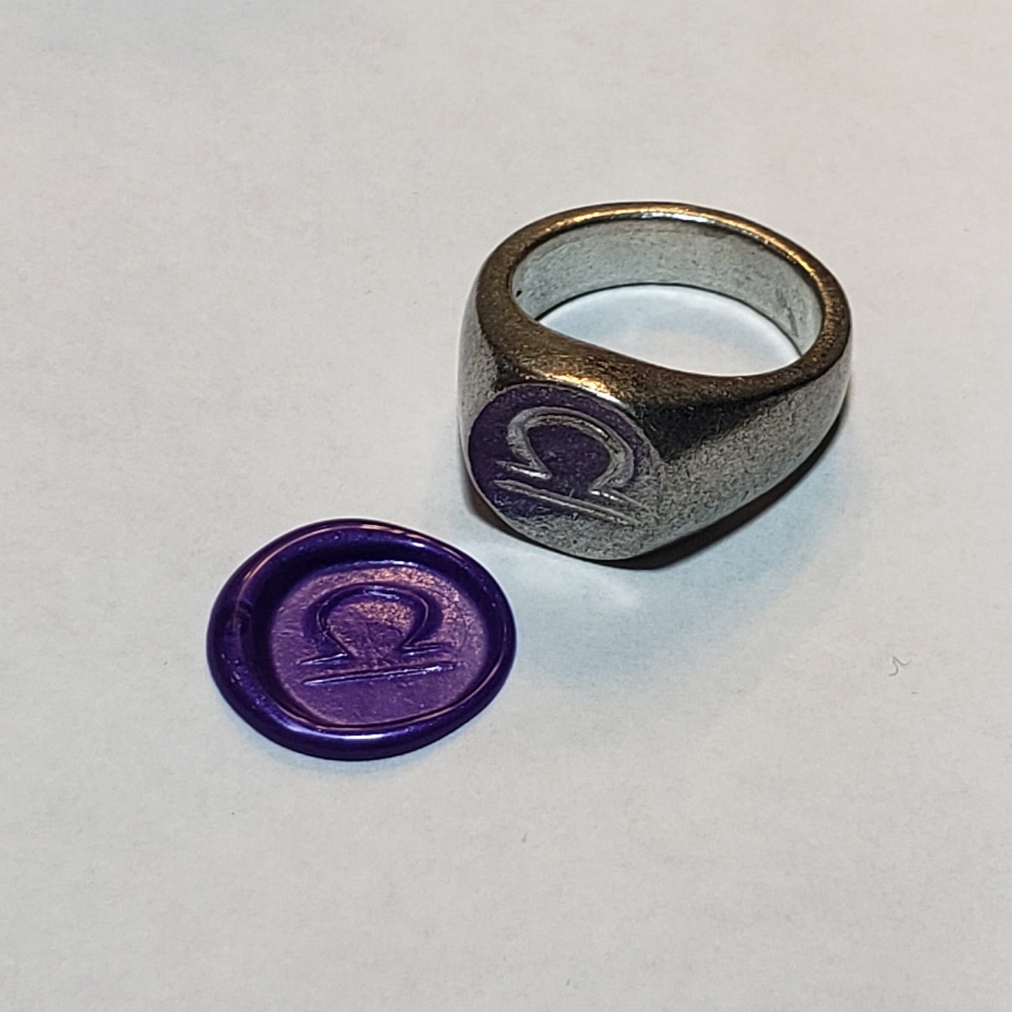 Libra sign wax seal signet ring