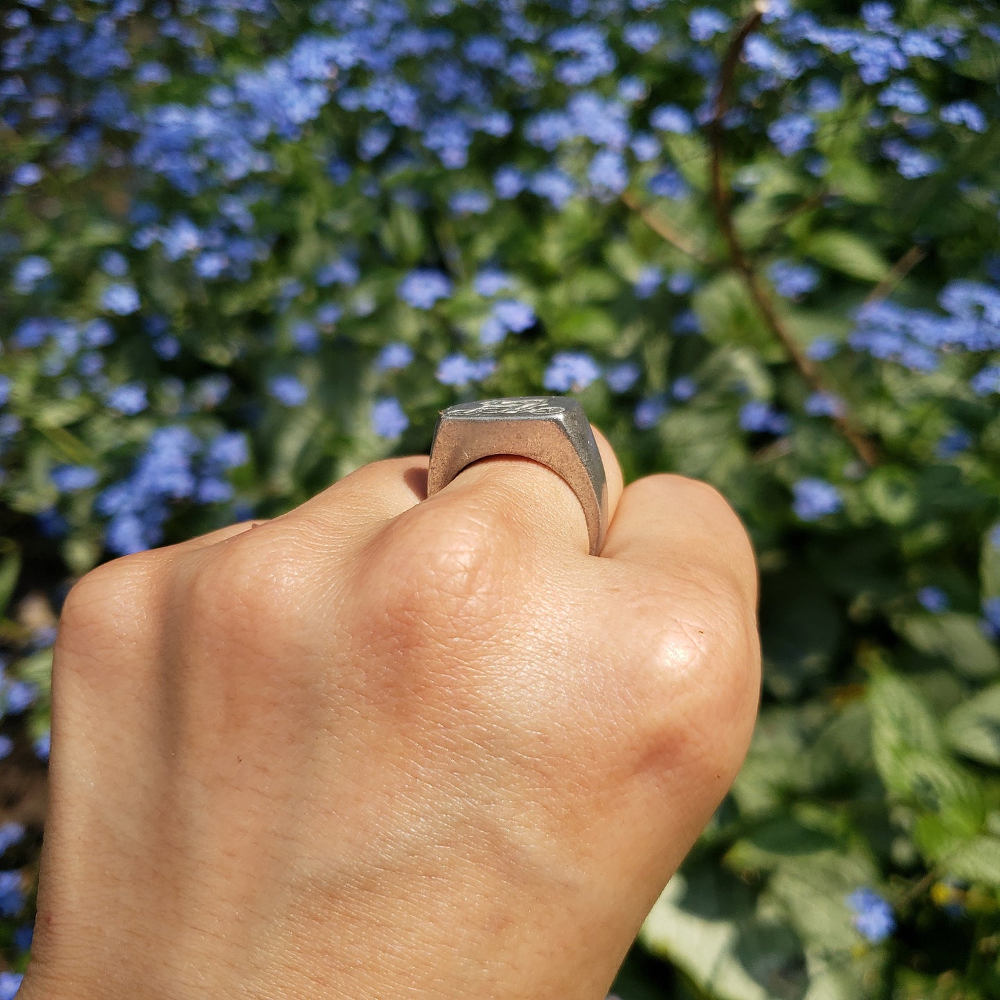 Bicyclist wax seal signet ring