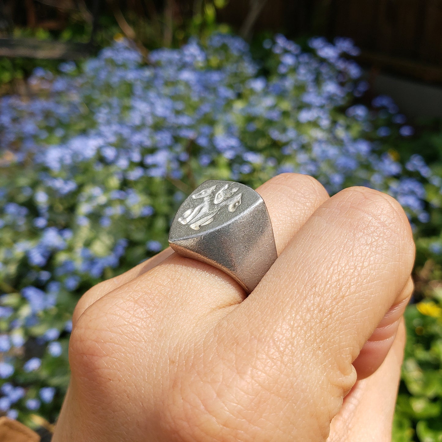 Cerberus wax seal signet ring