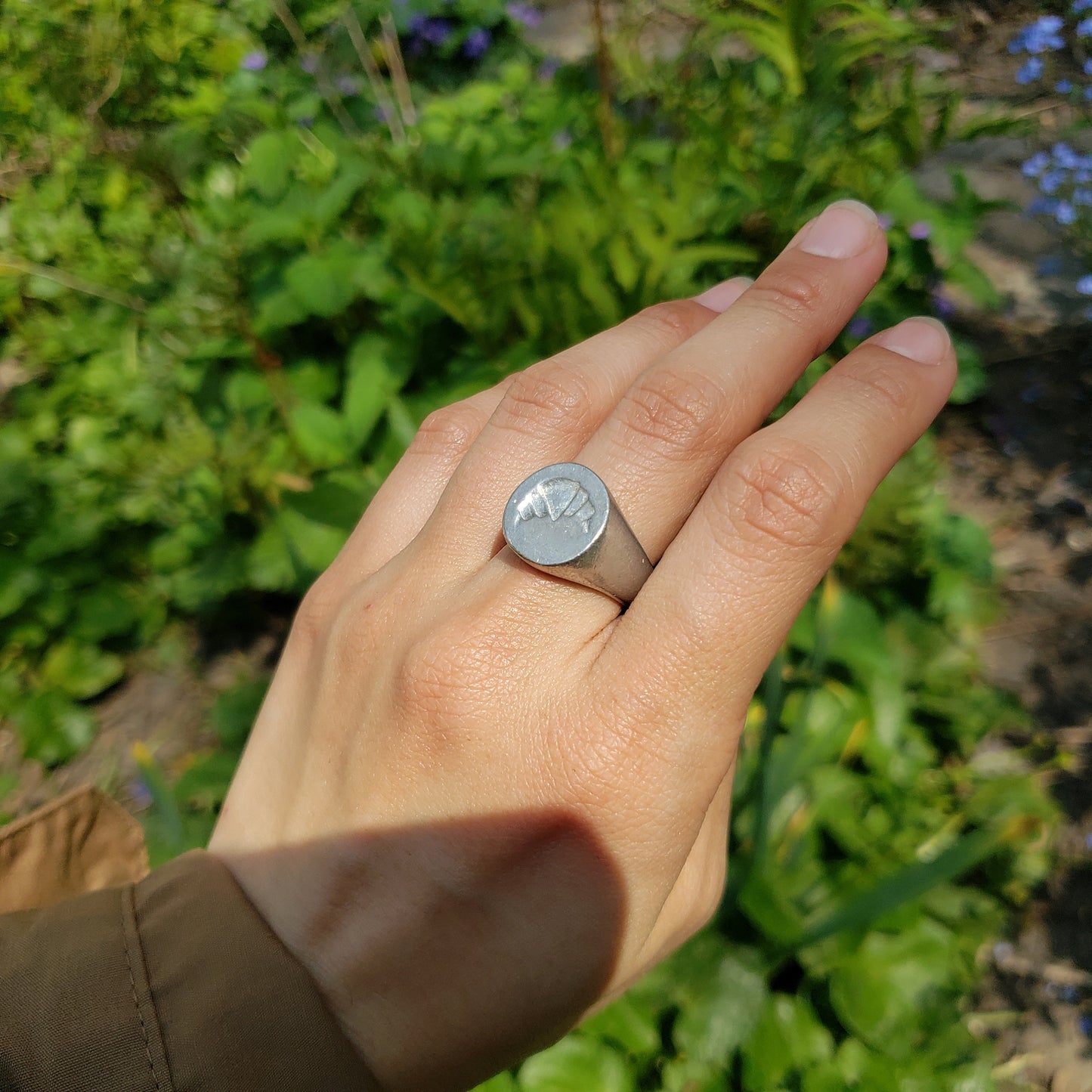 Croissant wax seal signet ring