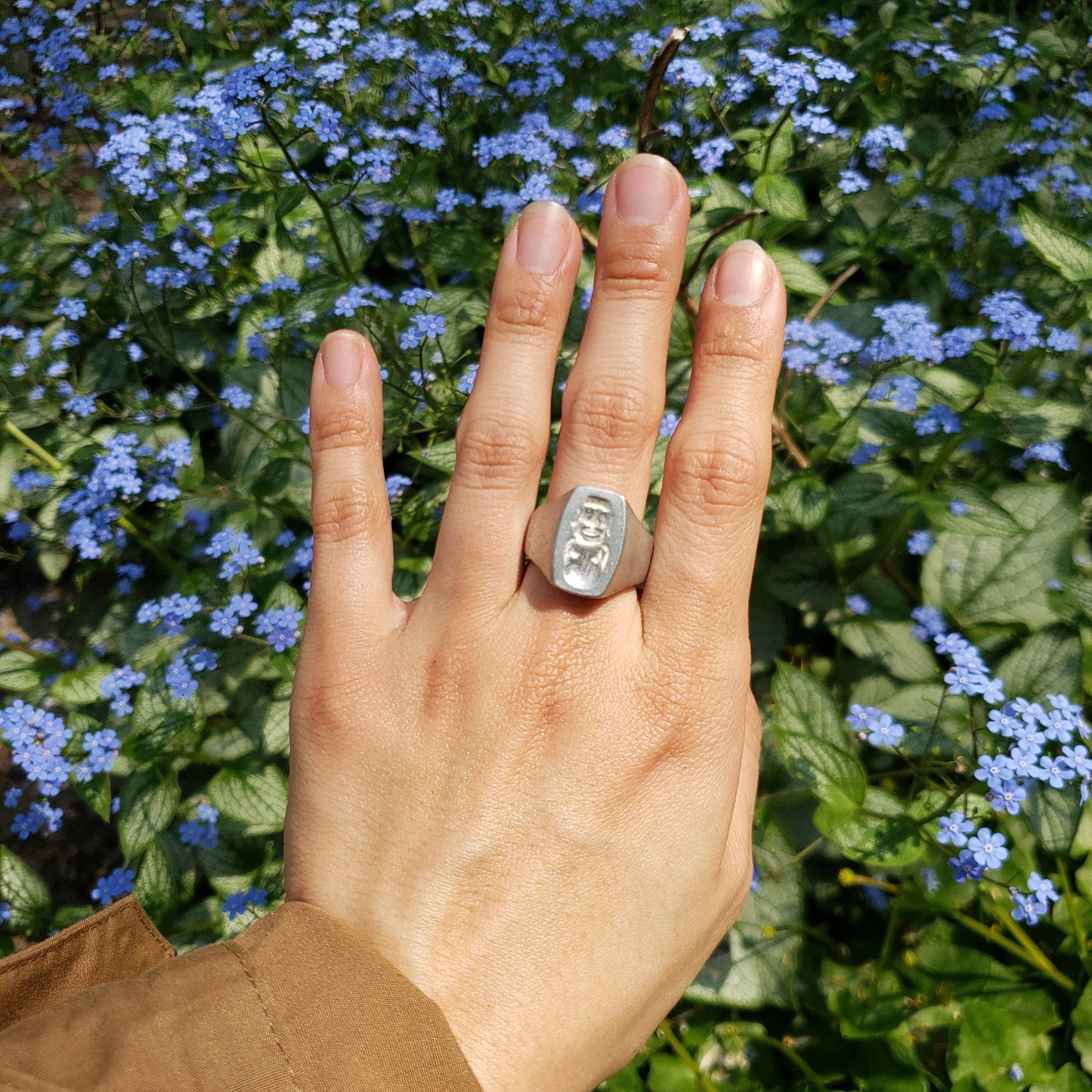 Moai wax seal signet ring