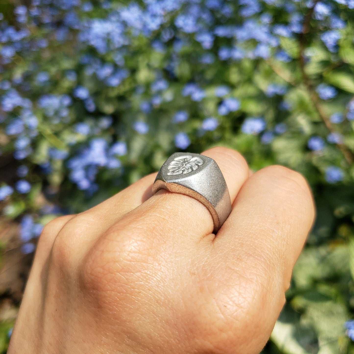 Monstera leaf wax seal signet ring