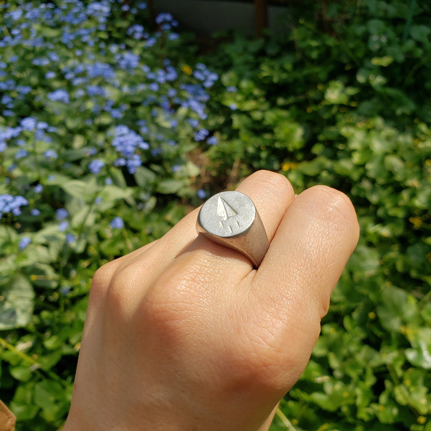 Paper plane wax seal signet ring