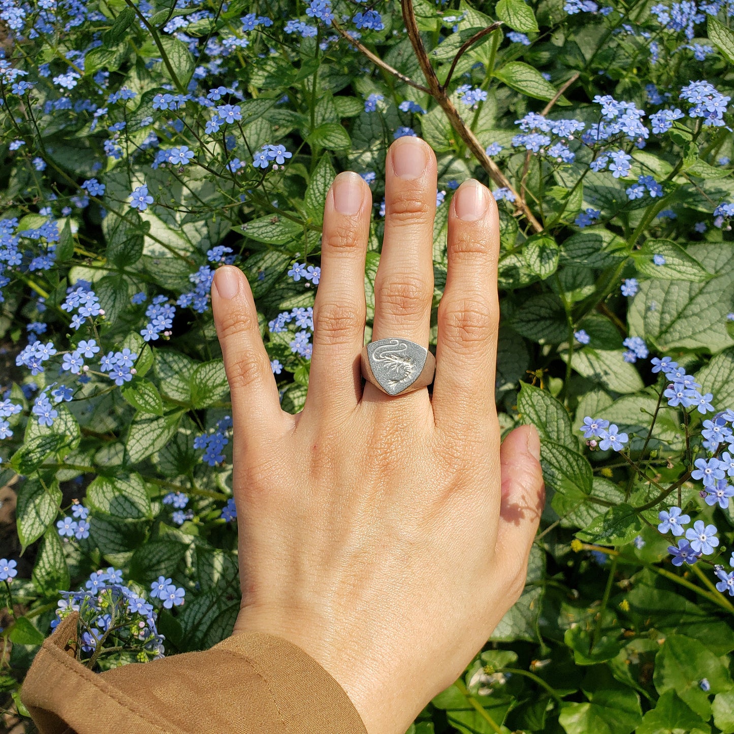 Shrimp wax seal signet ring