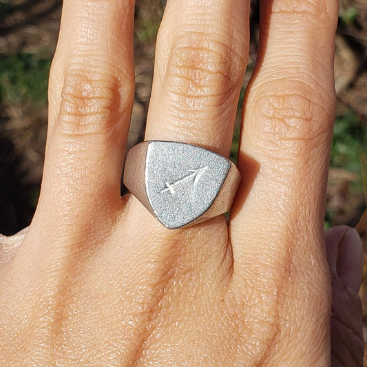 Sagittarius sign wax seal signet ring