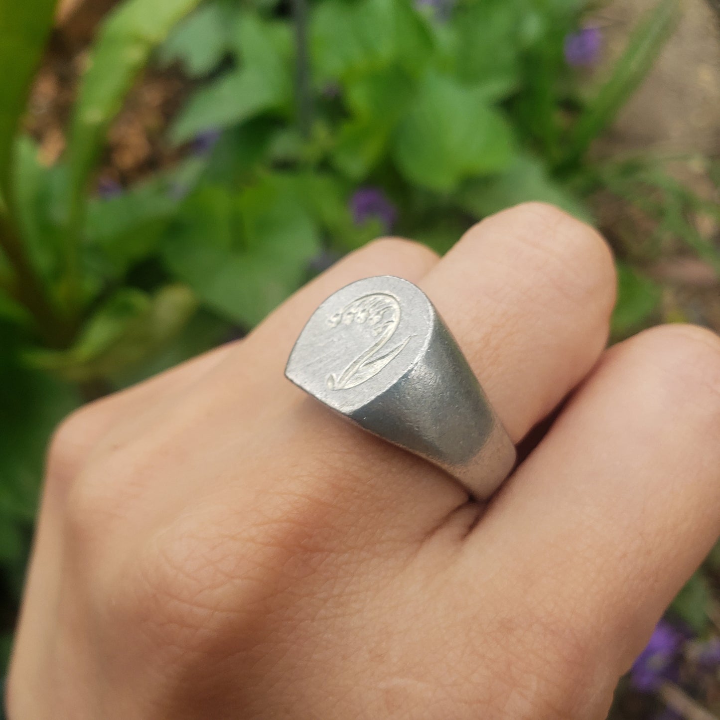 Lily of the valley wax seal signet ring