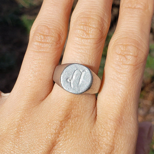 Capricorn sign wax seal signet ring