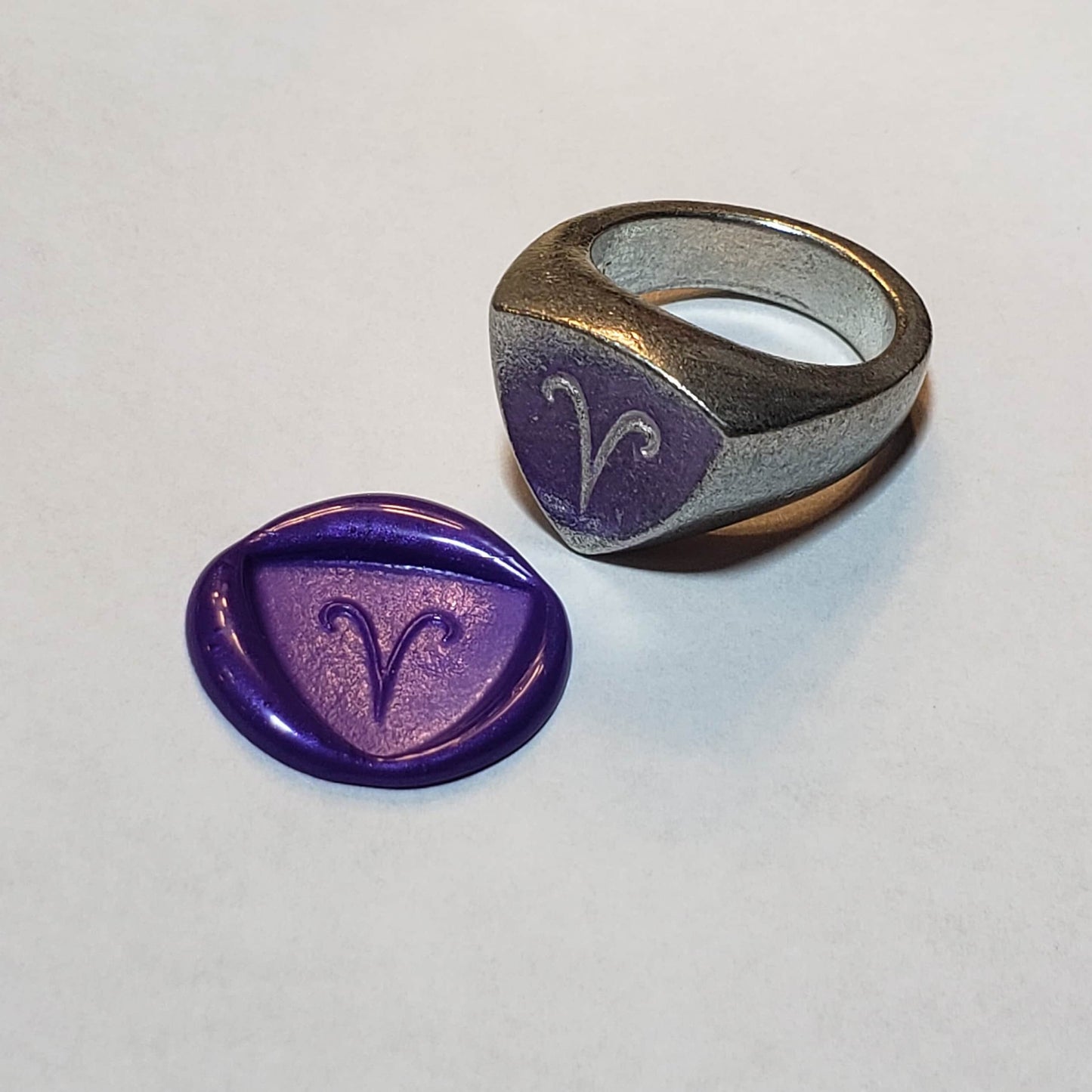 Aries sign wax seal signet ring