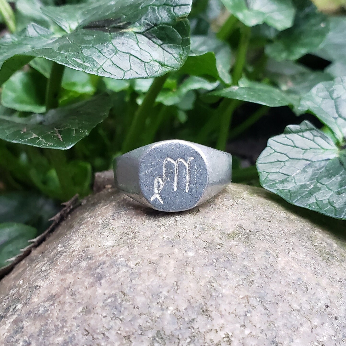 Virgo sign wax seal signet ring