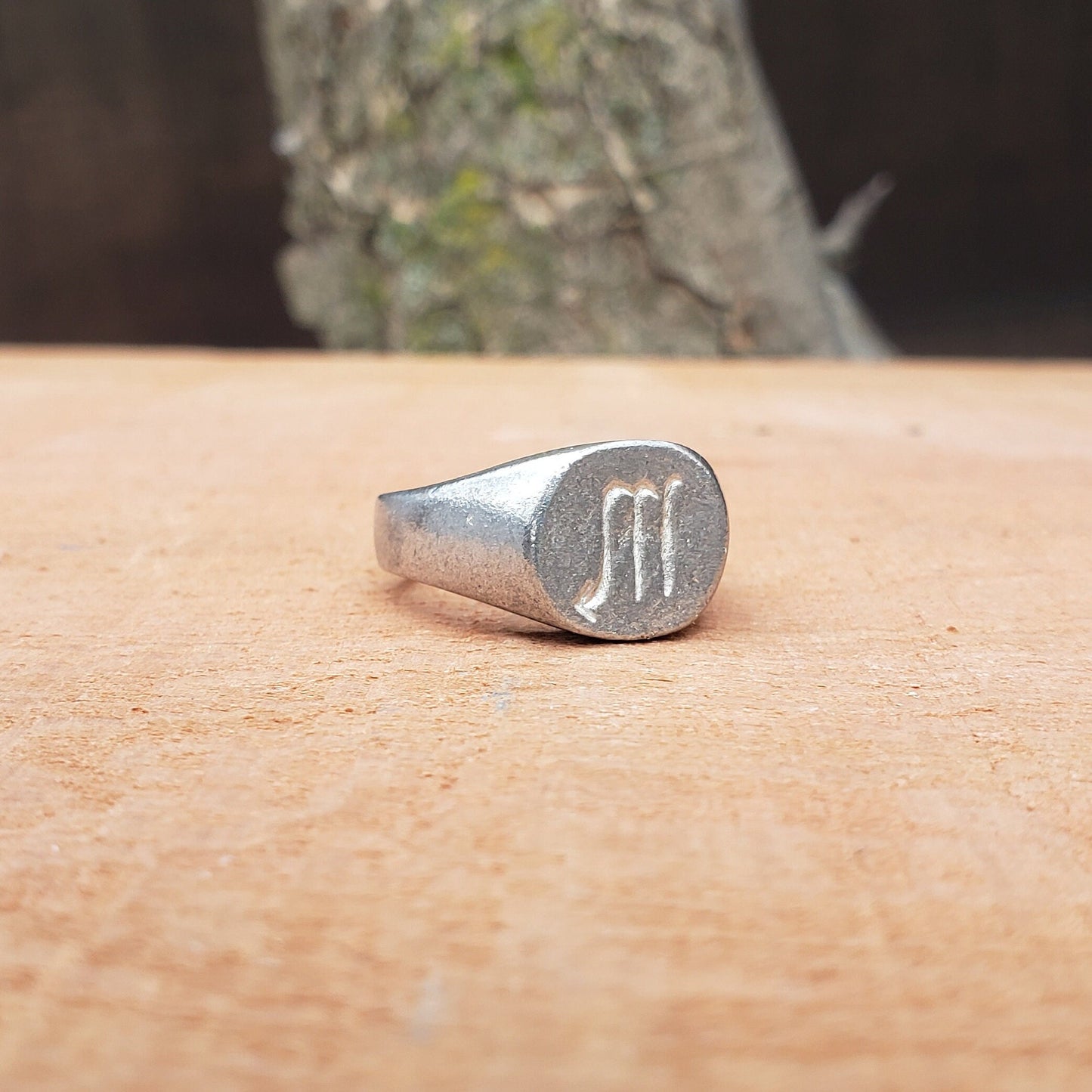 Scorpio sign wax seal signet ring