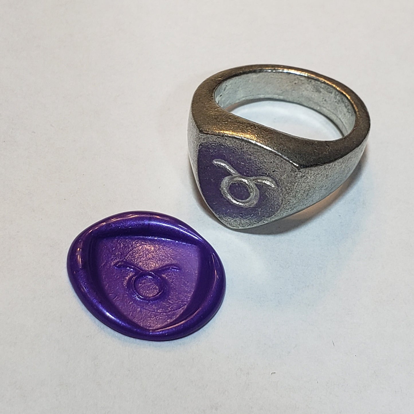 Taurus sign wax seal signet ring