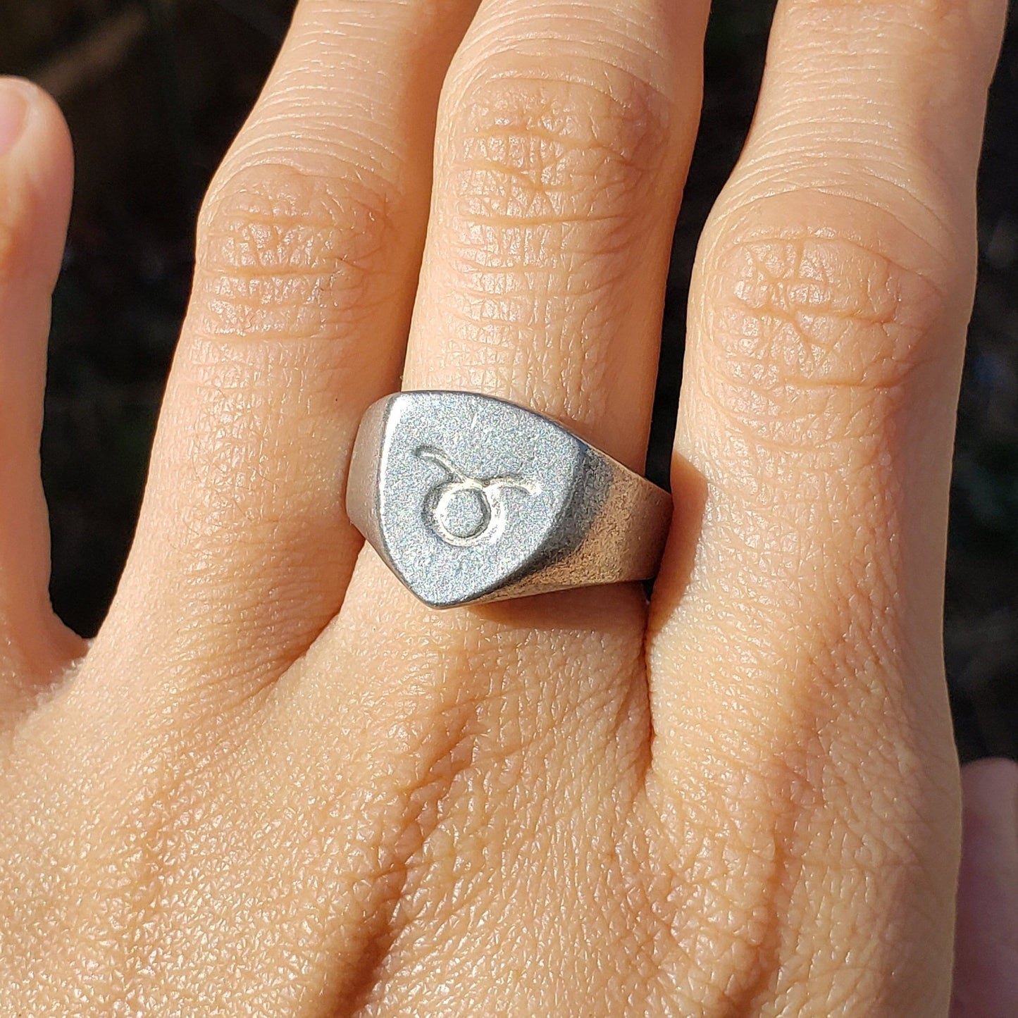 Taurus sign wax seal signet ring