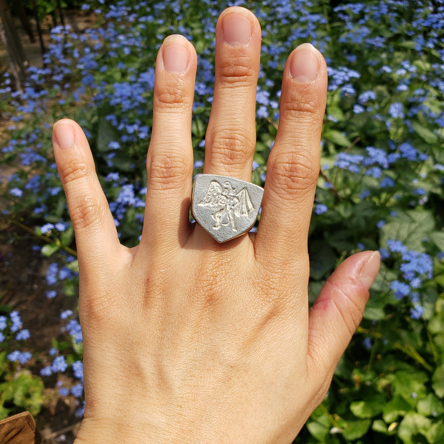 Angel devil friend wax seal signet ring