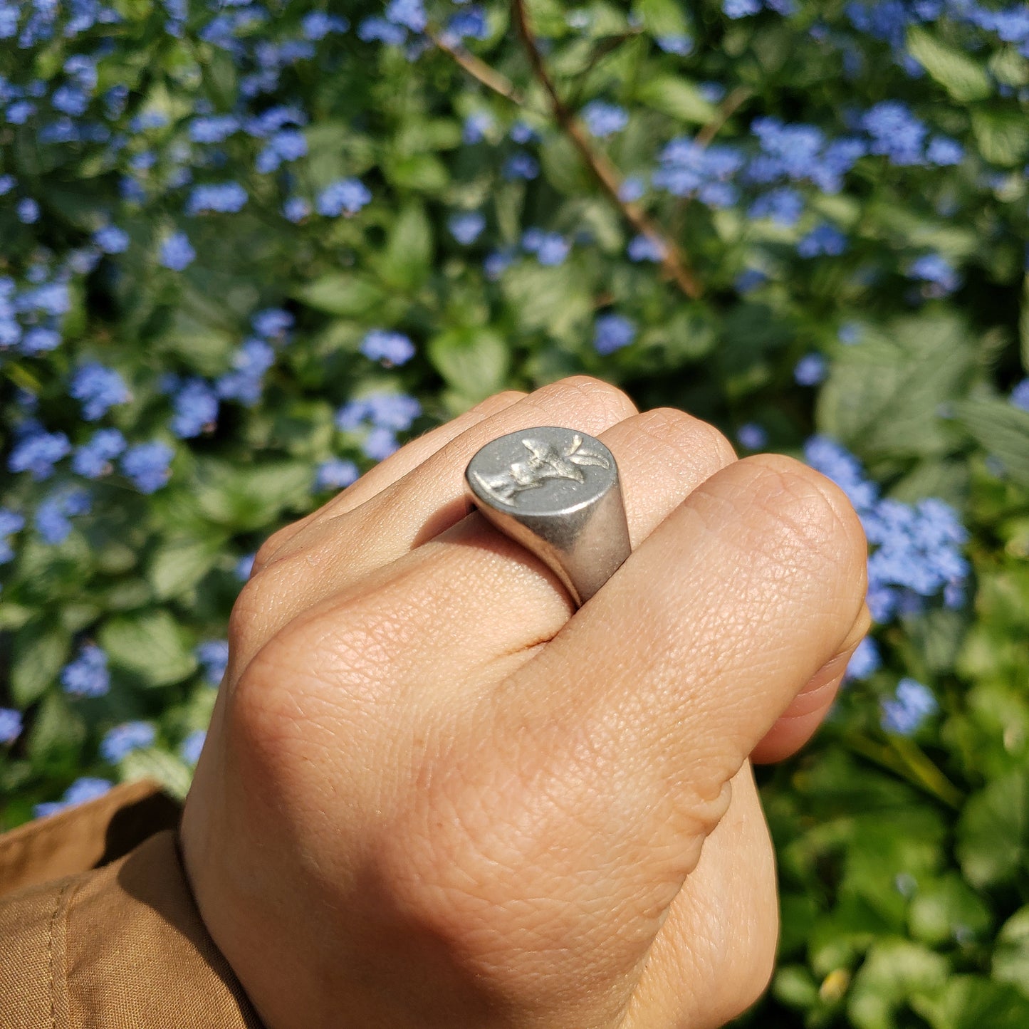 Apple core wax seal signet ring