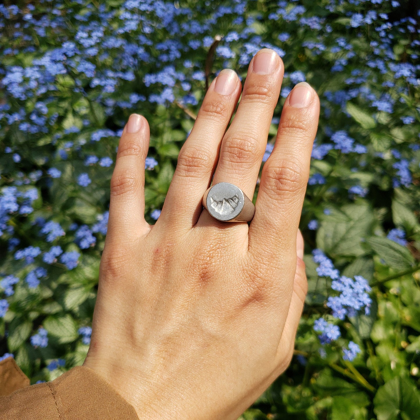 Croissant wax seal signet ring