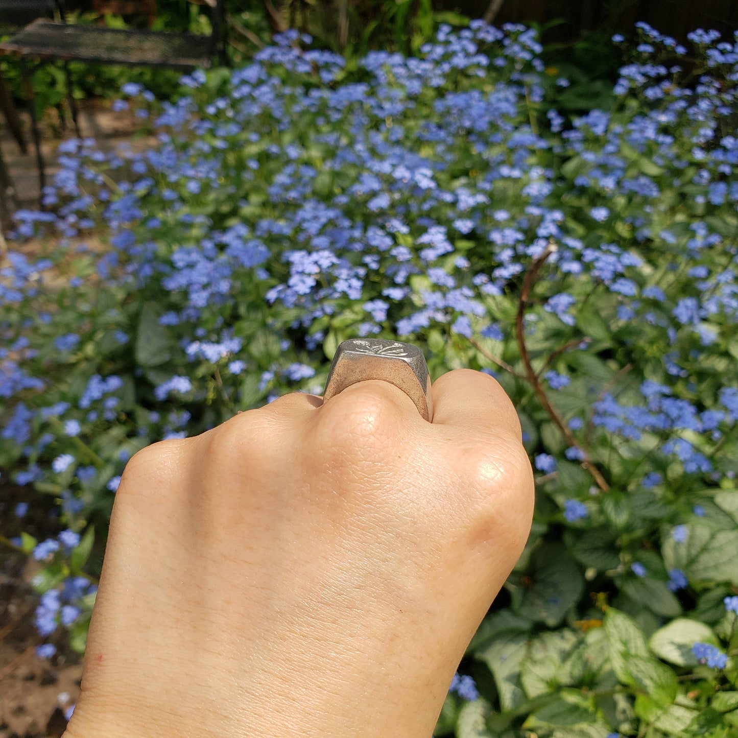 Dandelion wax seal signet ring