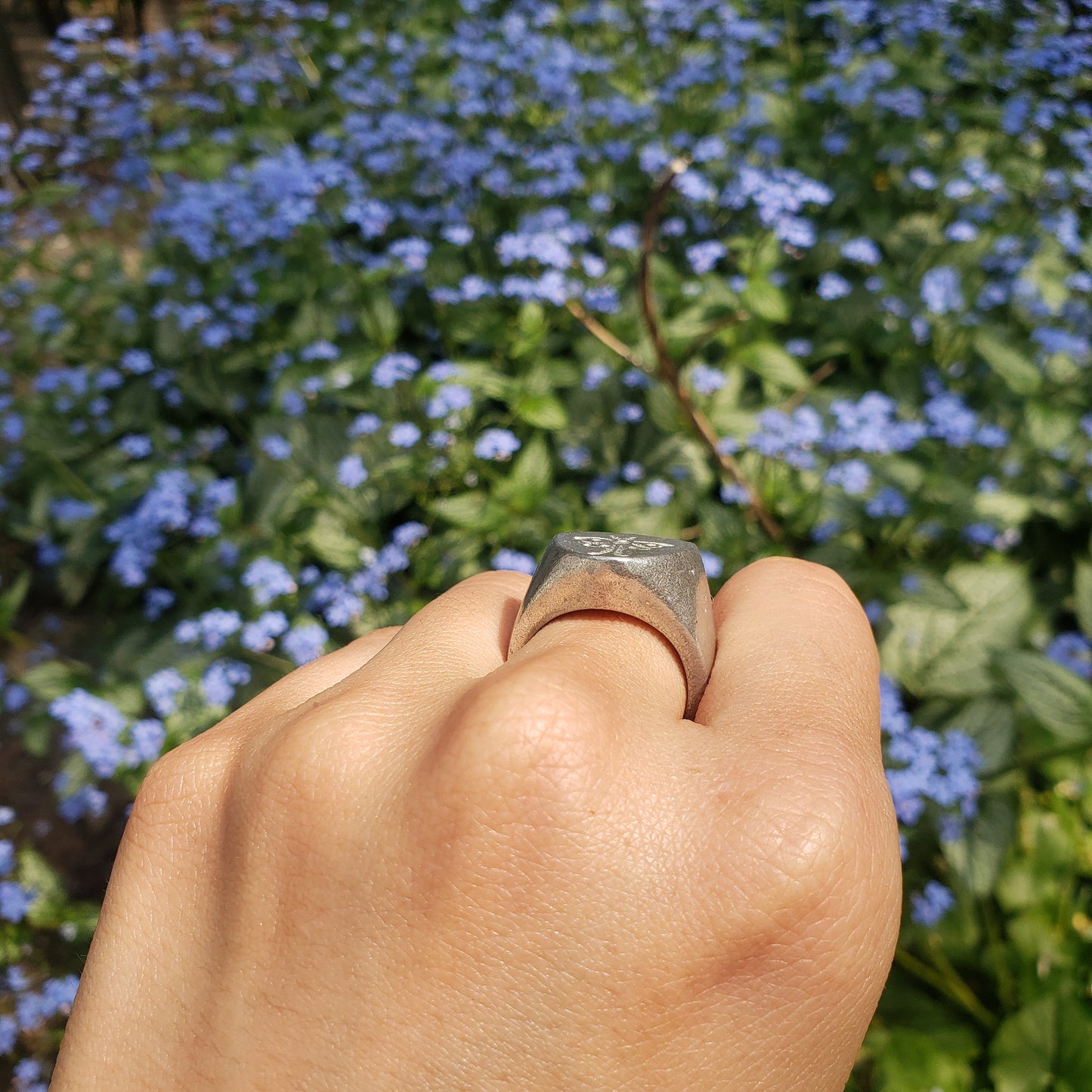 Luna moth wax seal signet ring