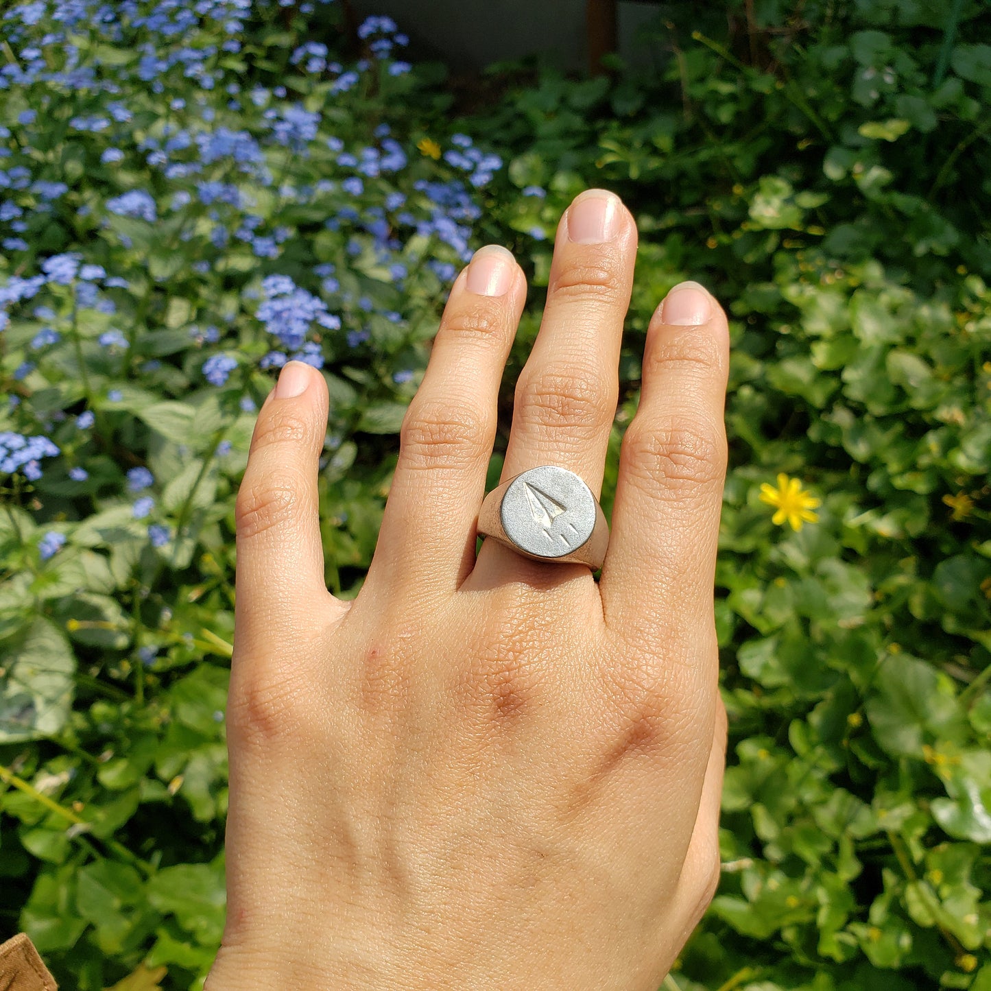 Paper plane wax seal signet ring