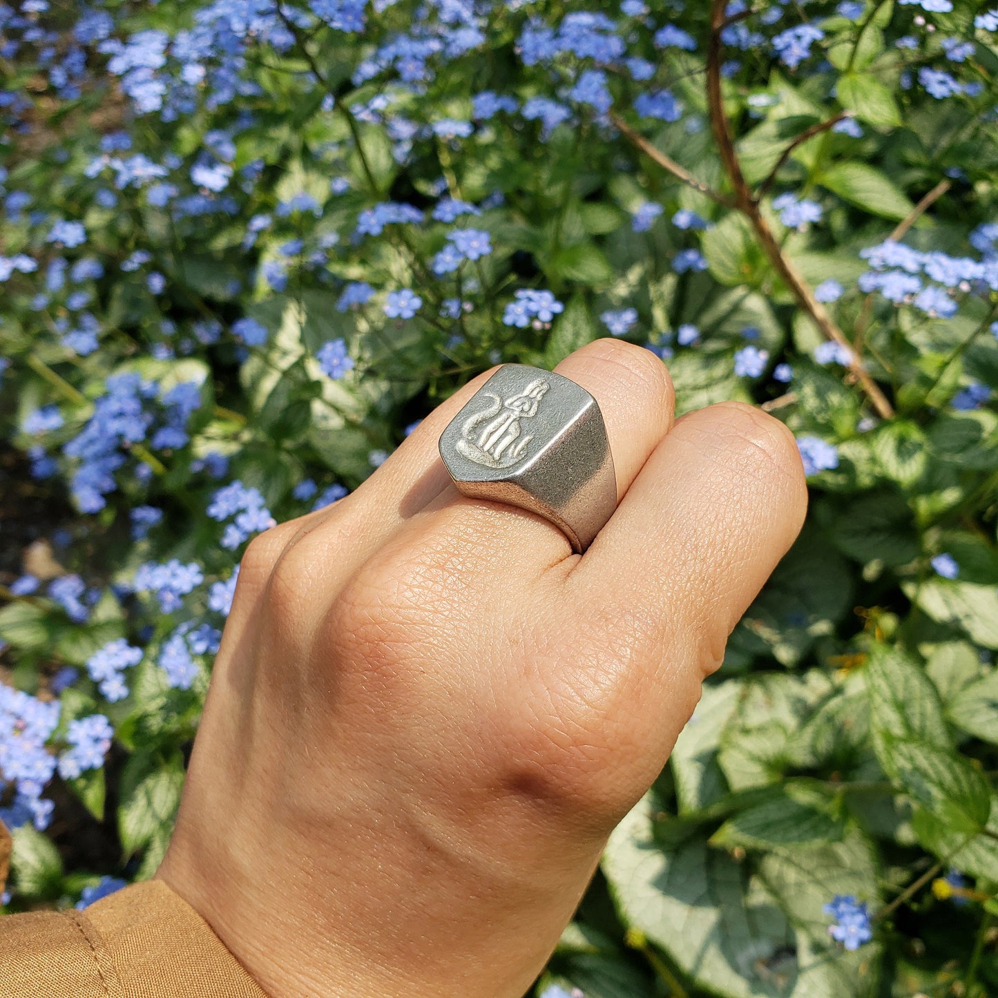 Serpent slayer wax seal signet ring