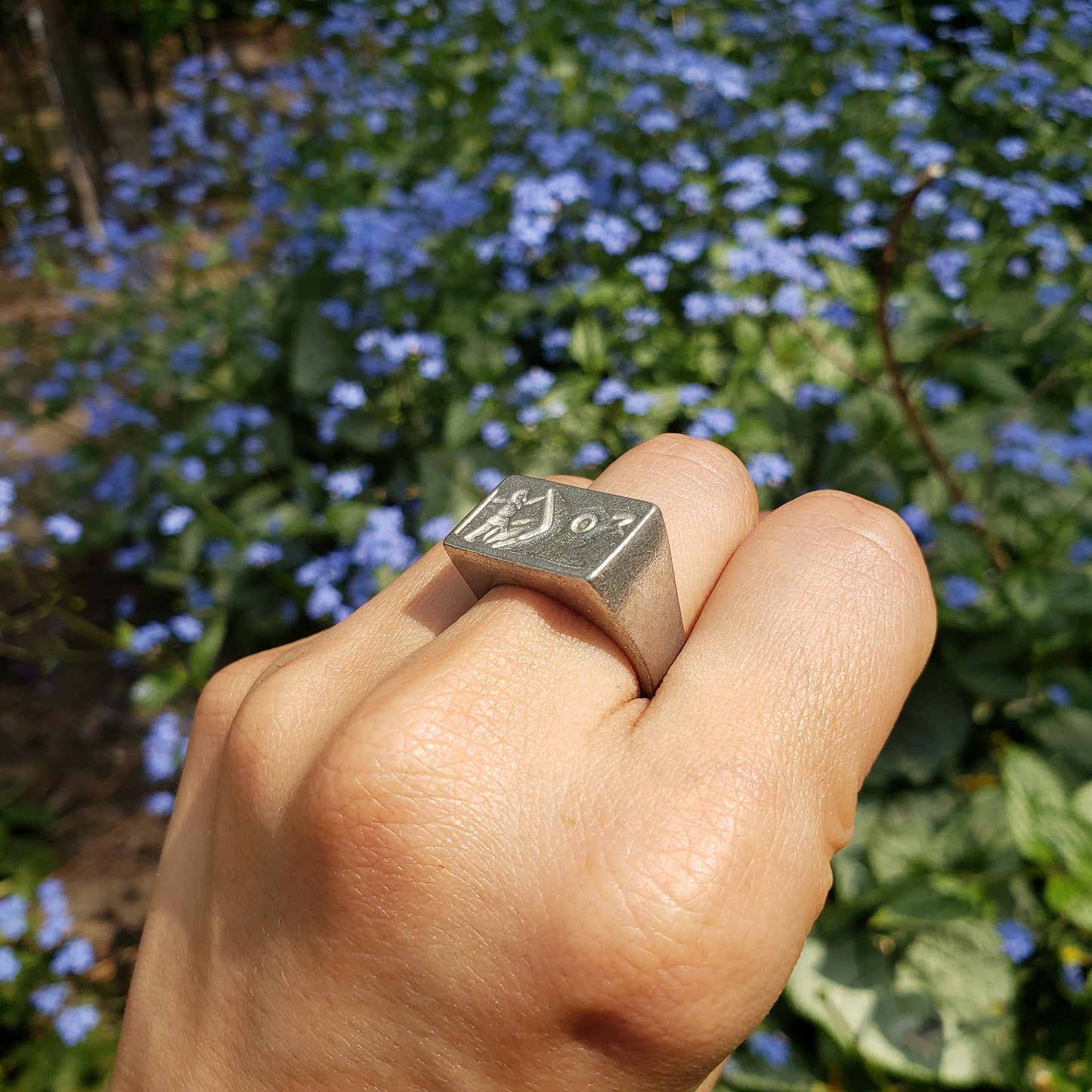 Víðarr slaying Fenrir wax seal signet ring