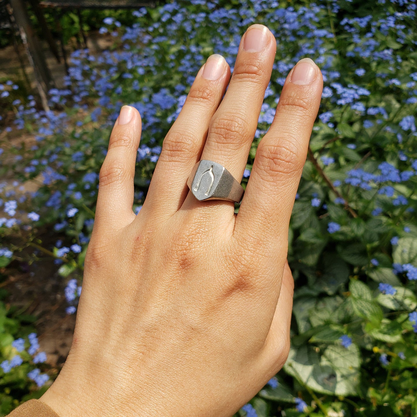 Wishbone wax seal signet ring