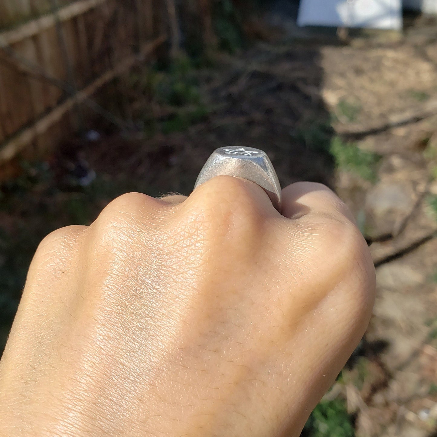 Pentagram wax seal signet ring