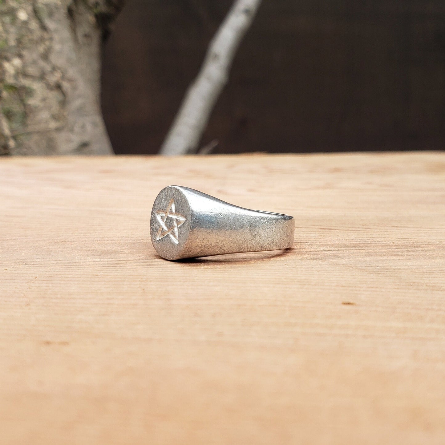 Pentagram wax seal signet ring