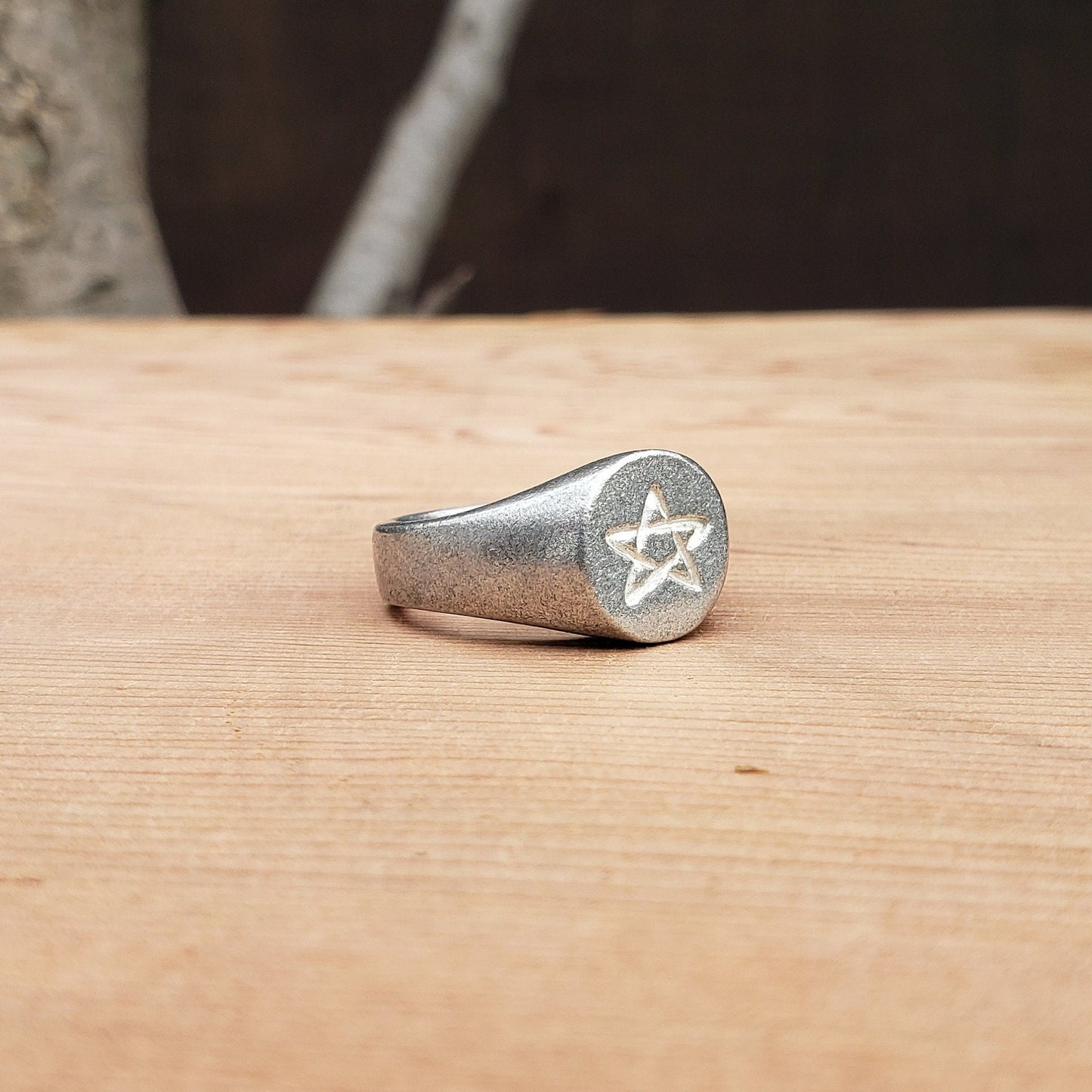 Pentagram wax seal signet ring