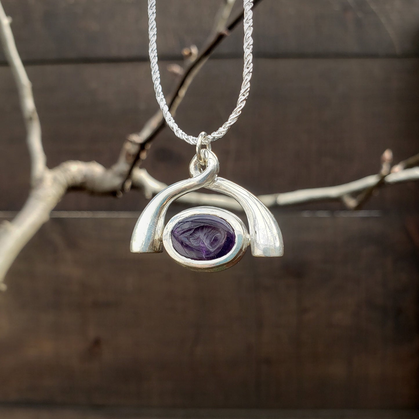 Amethyst horn pendant