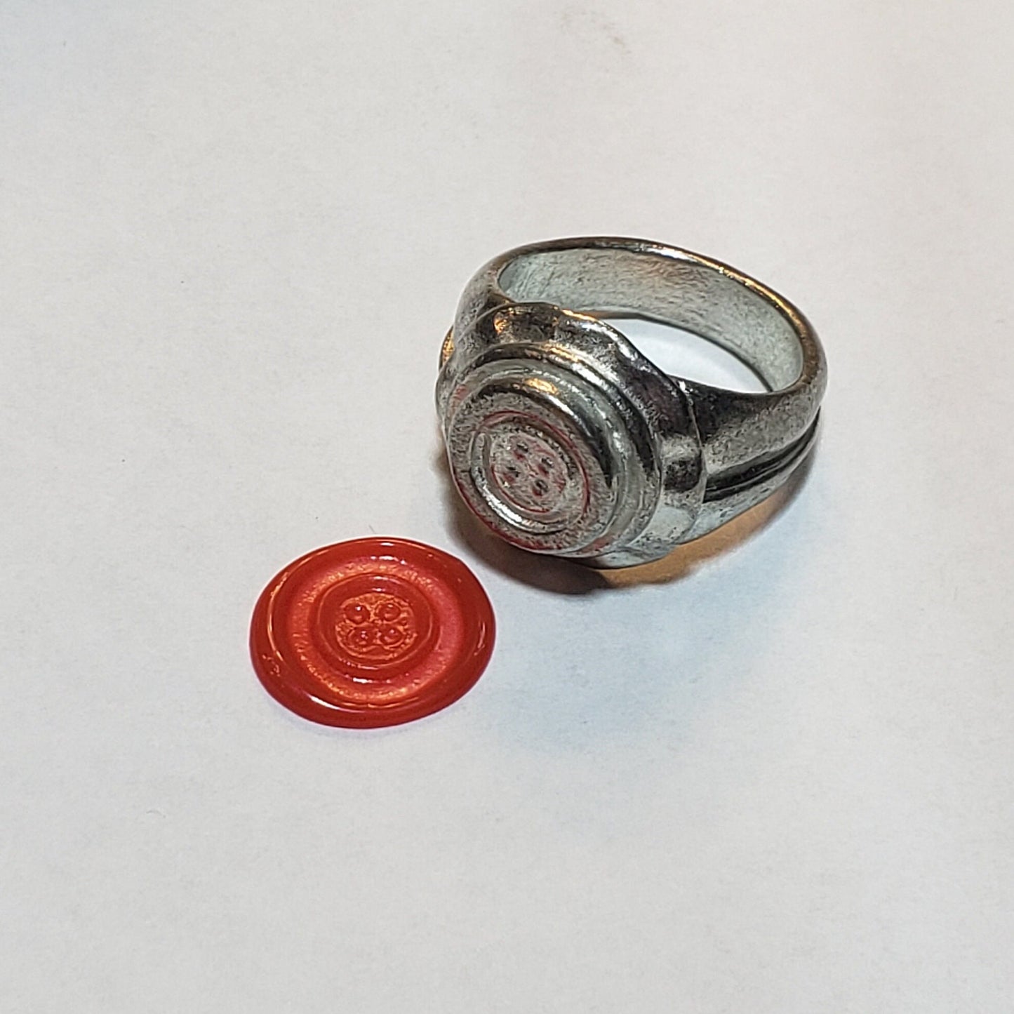 Button wax seal signet ring