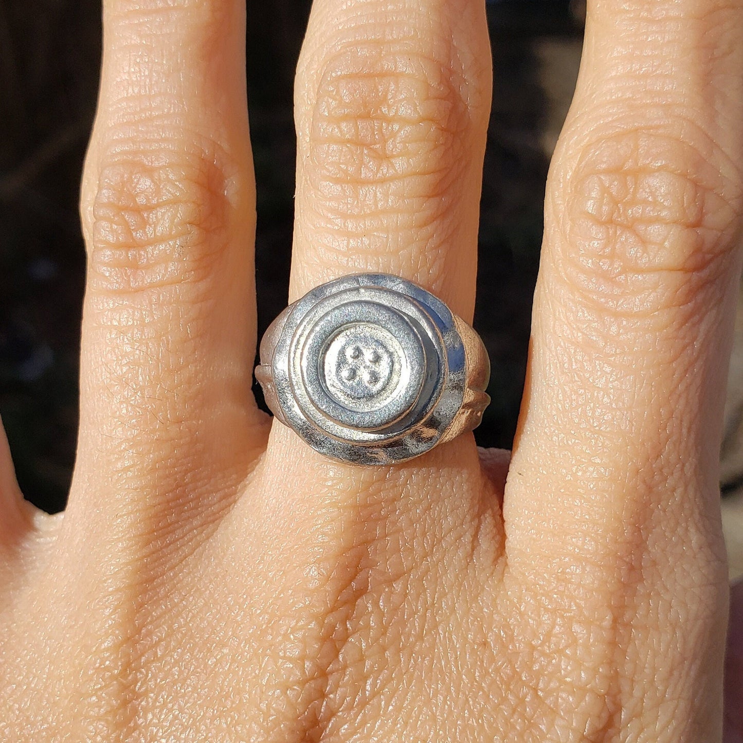 Button wax seal signet ring