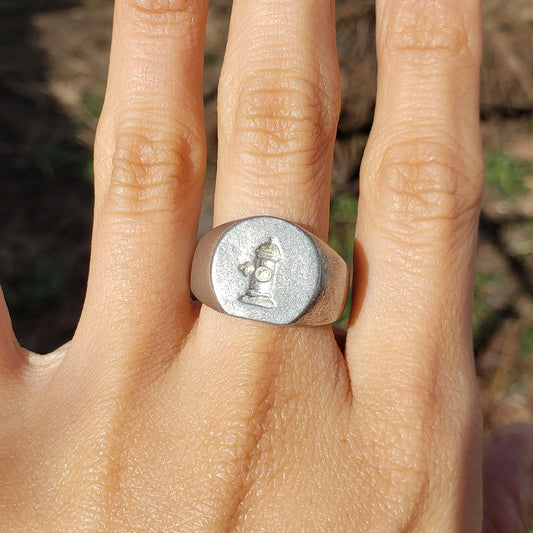 Fire hydrant wax seal signet ring