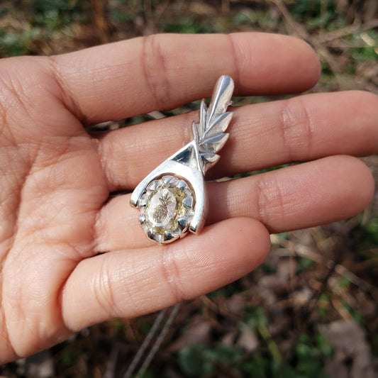 Citrine pineapple intaglio pendant