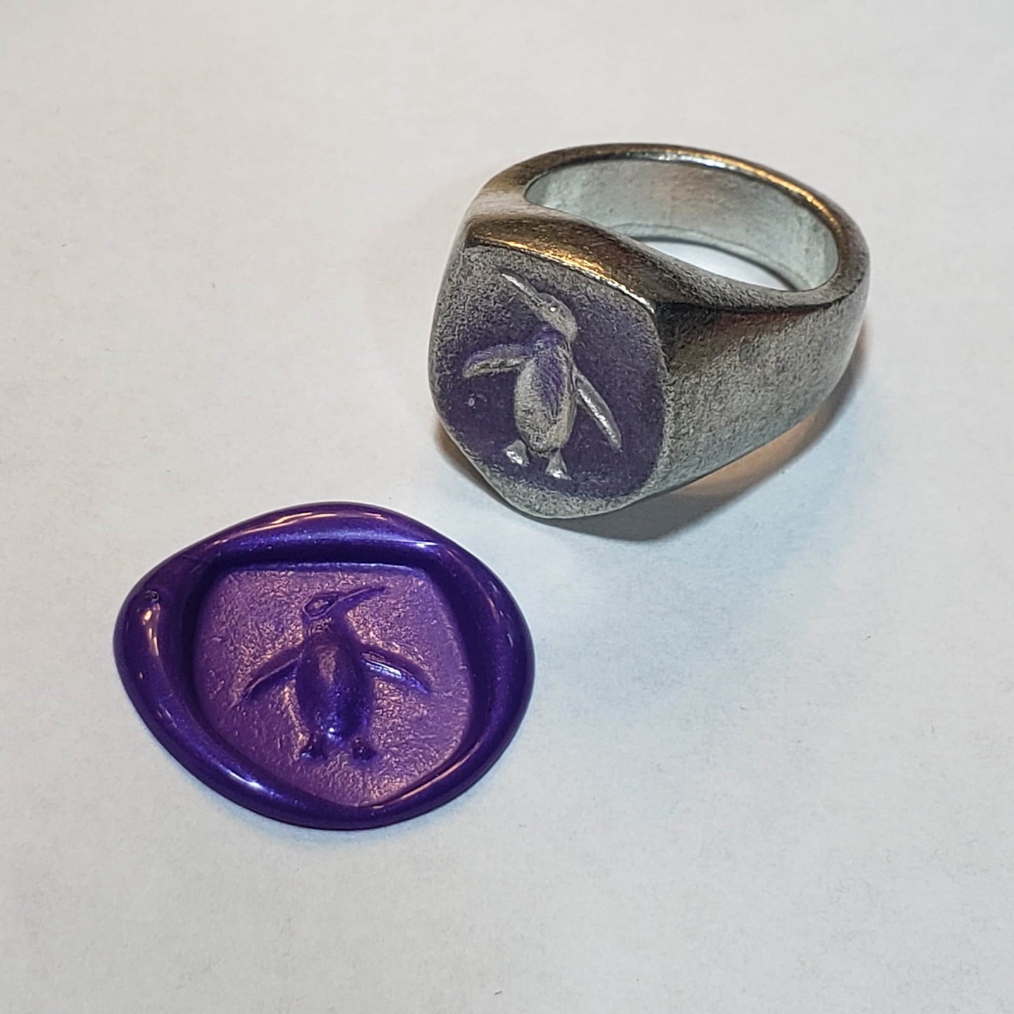 Penguin wax seal signet ring