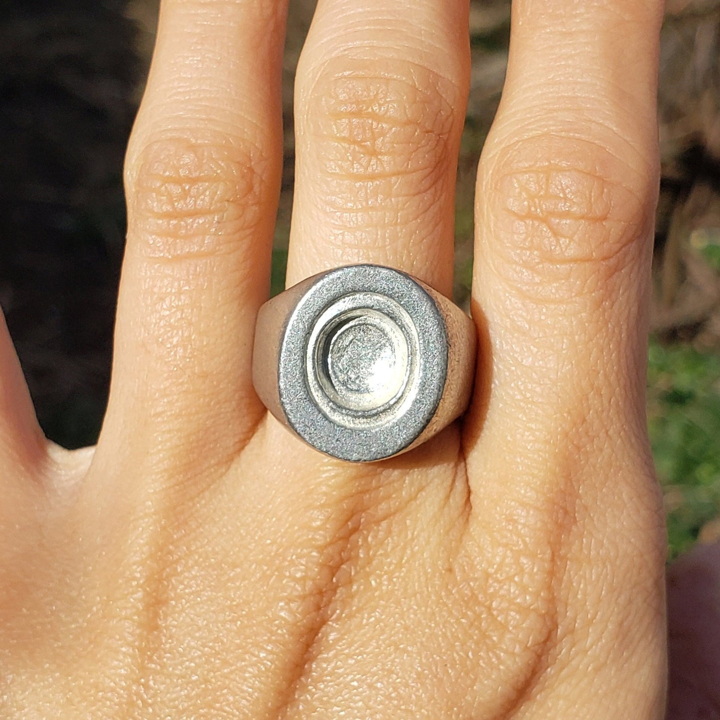 Pork pie hat wax seal signet ring