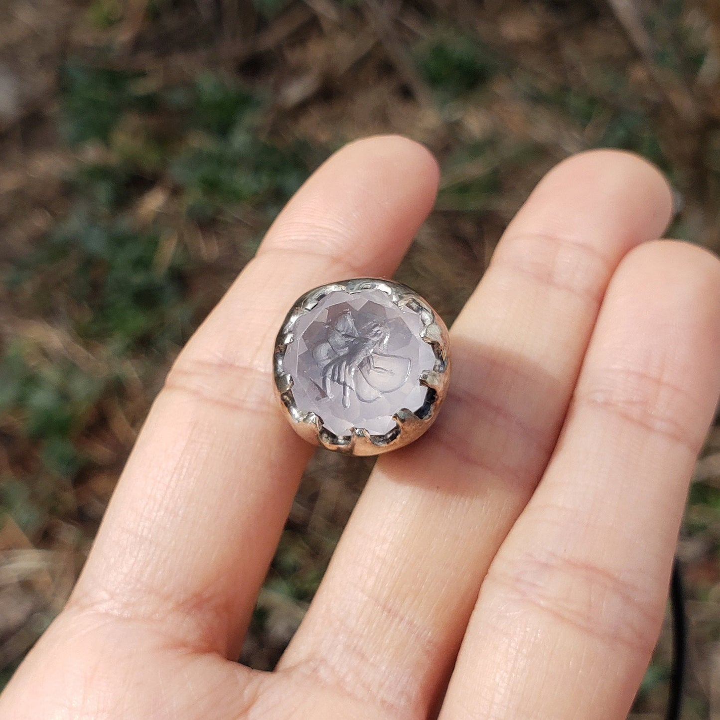 Rose quartz fairy pendant