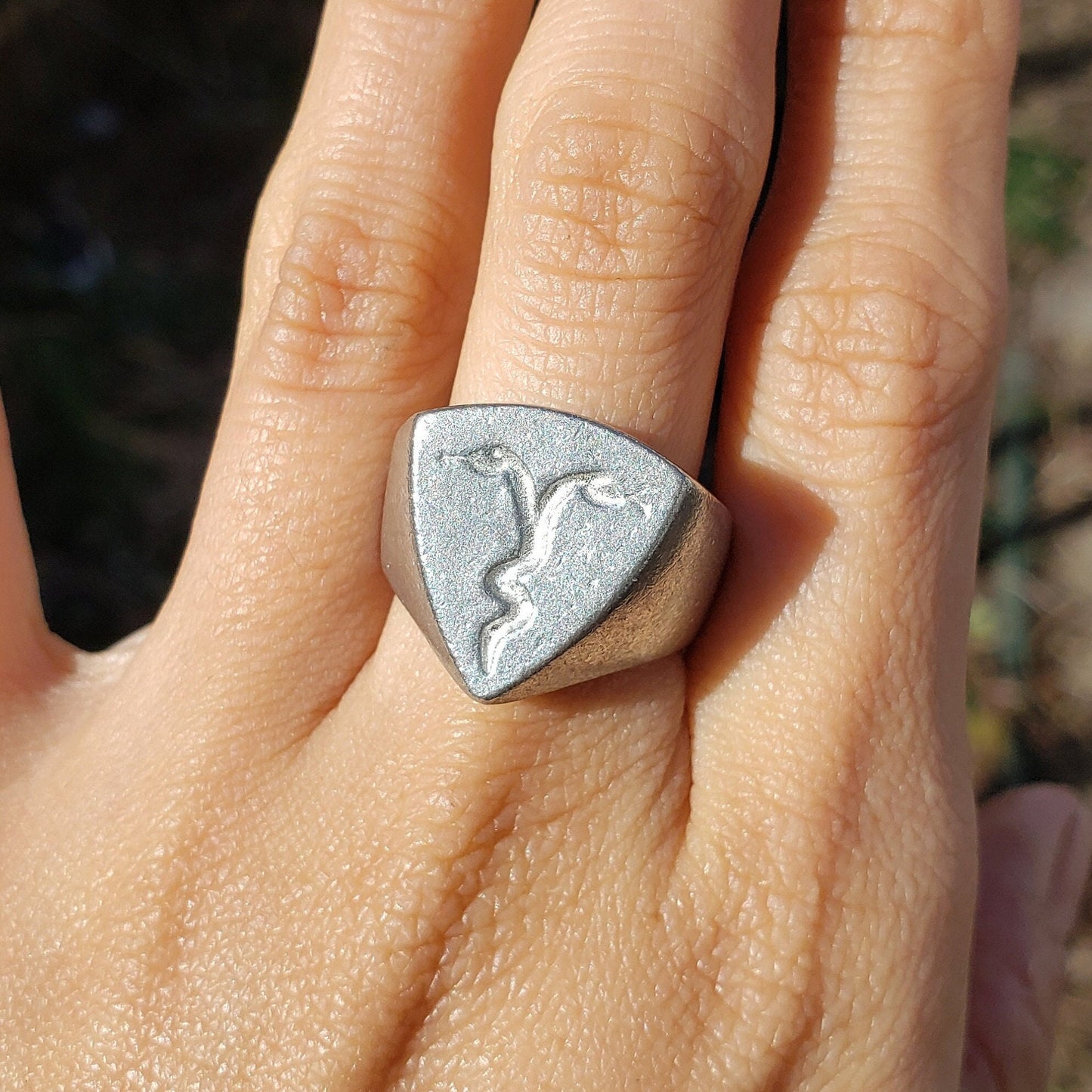 2 headed snake wax seal signet ring