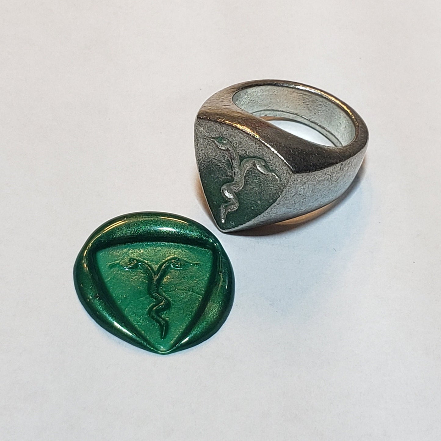 2 headed snake wax seal signet ring