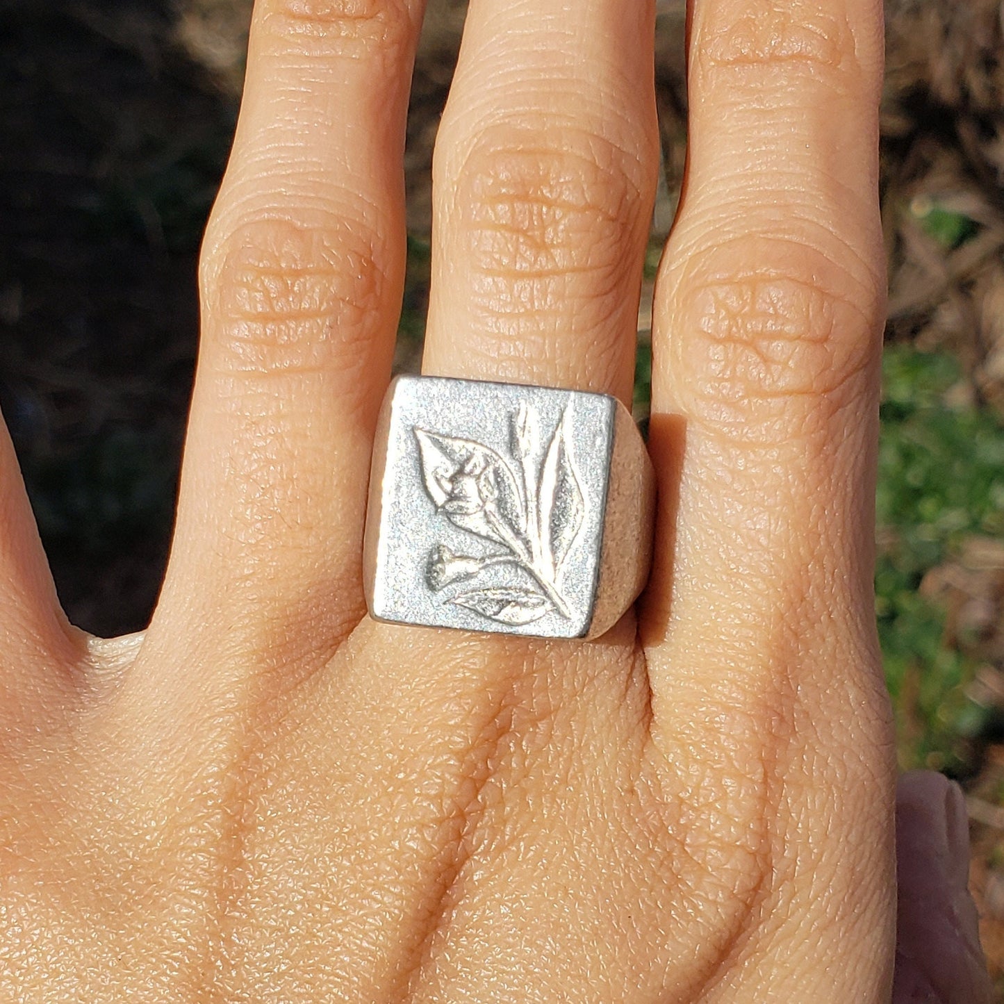 Belladonna wax seal signet ring