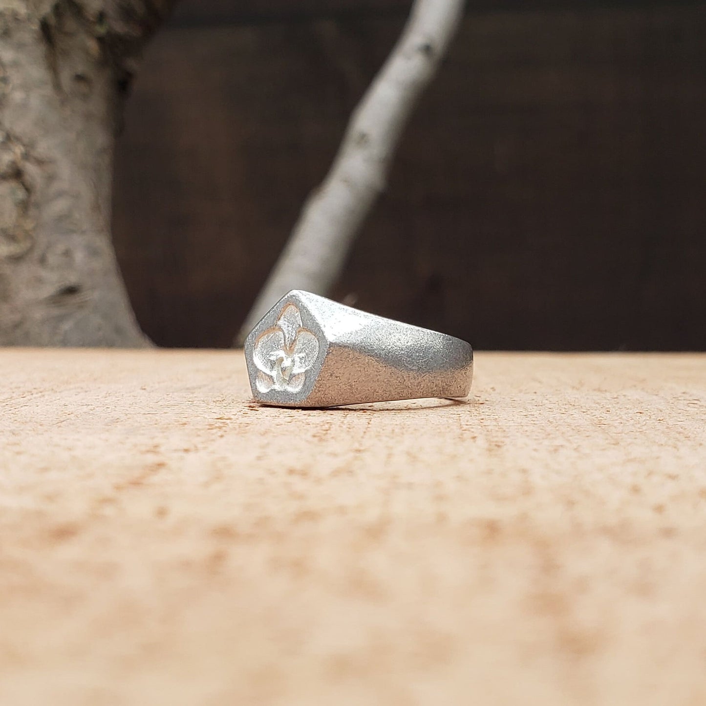 Orchid wax seal signet ring