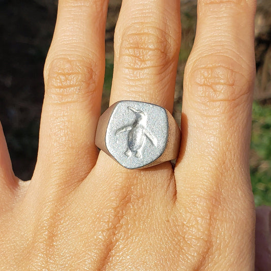 Penguin wax seal signet ring