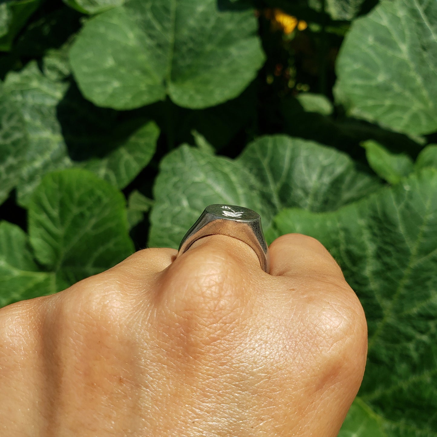 Flower pot wax seal signet ring