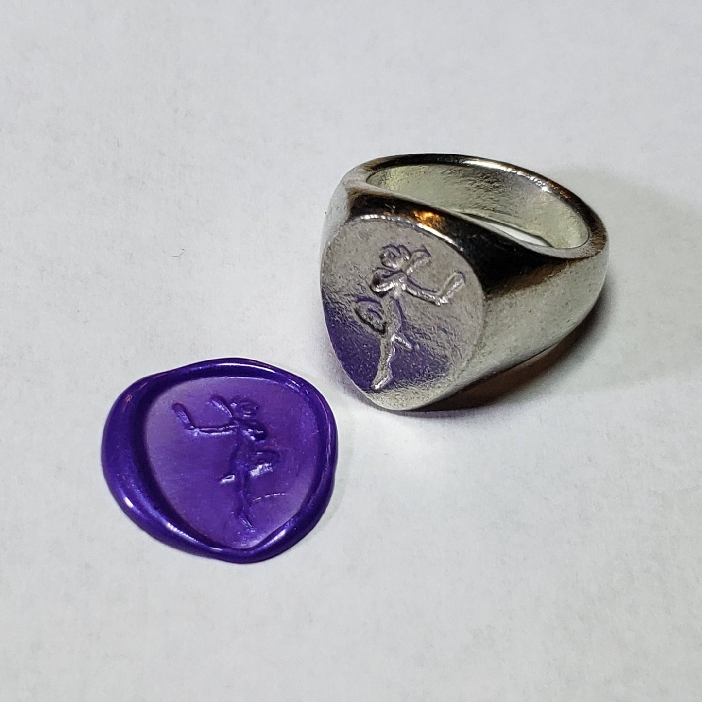 Gymnastic clubs wax seal signet ring