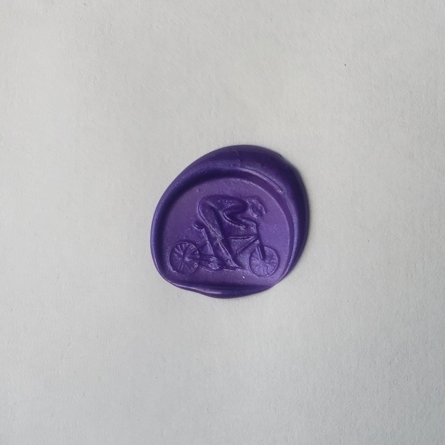 Bicyclist wax seal signet ring