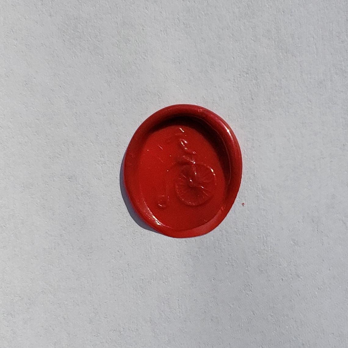 Penny farthing wax seal signet ring