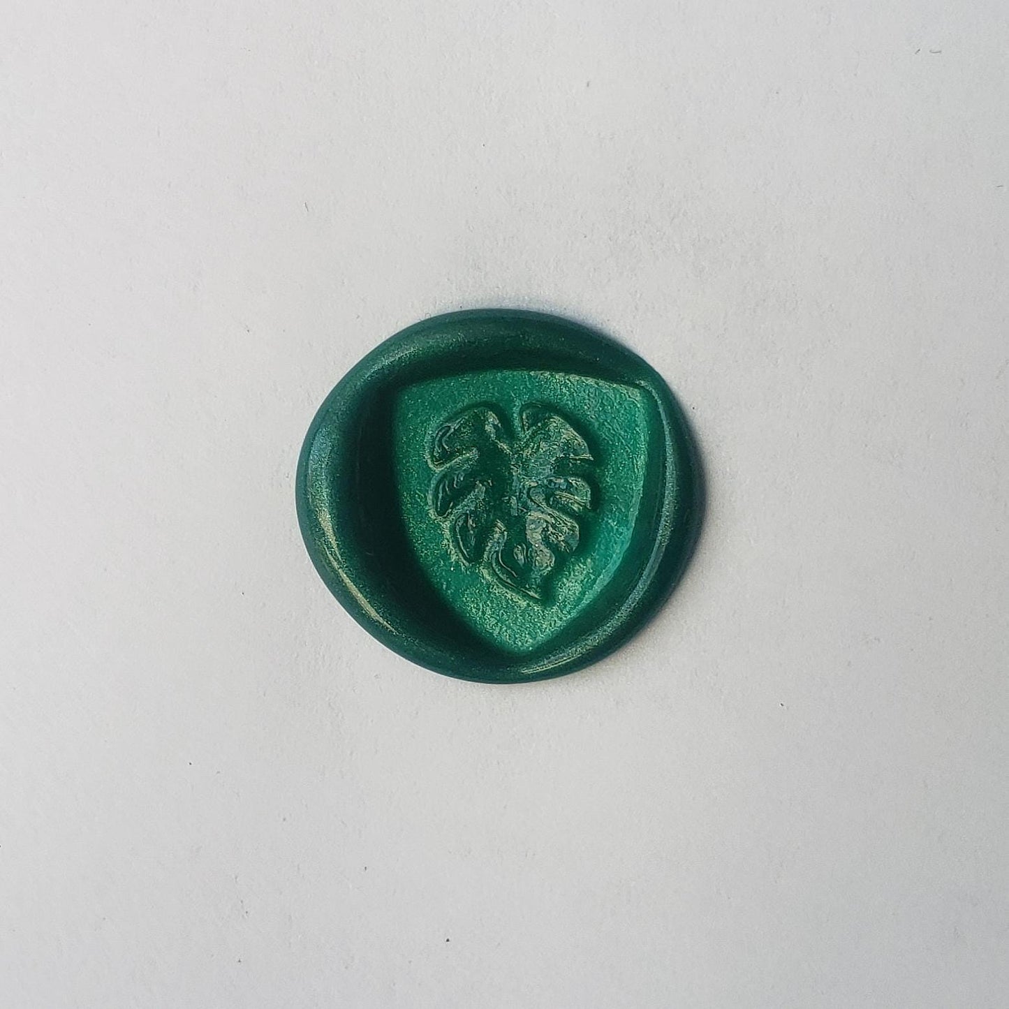 Monstera leaf wax seal signet ring