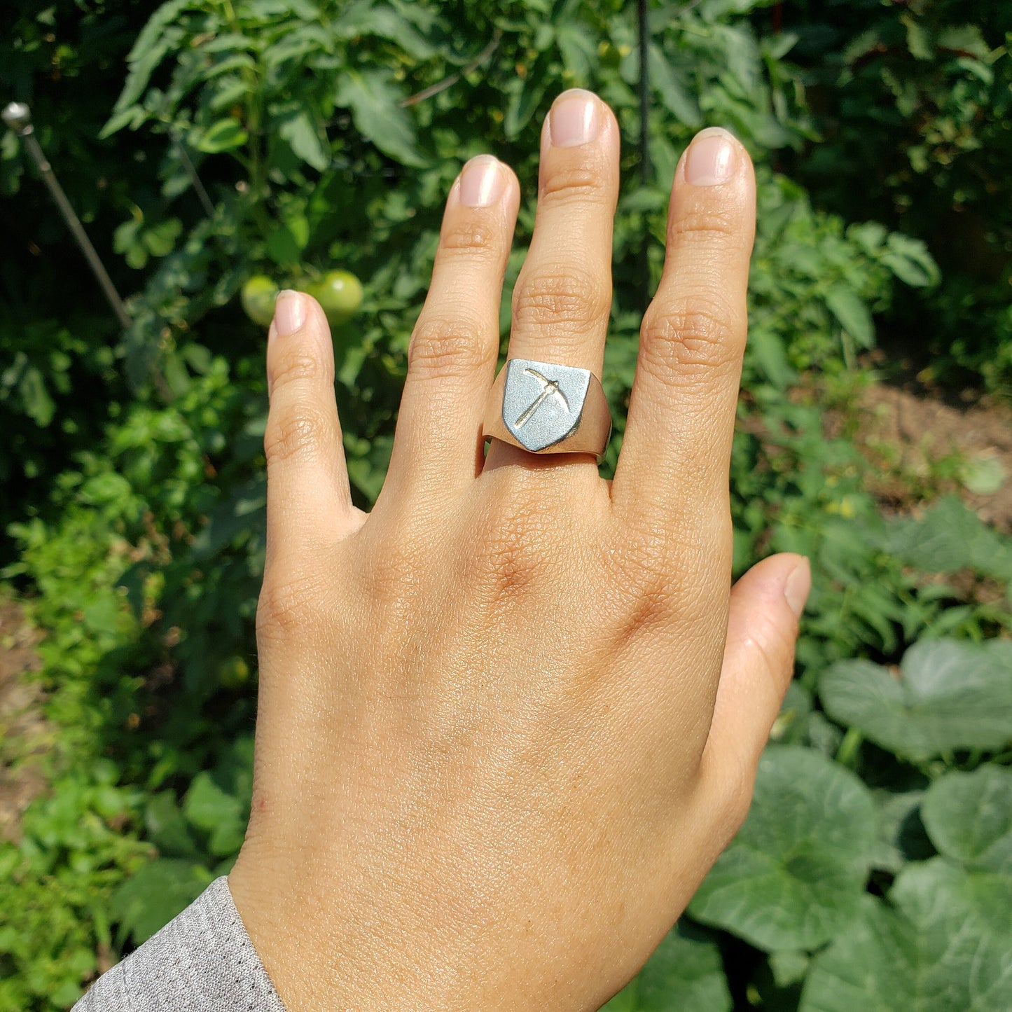Pickaxe wax seal signet ring