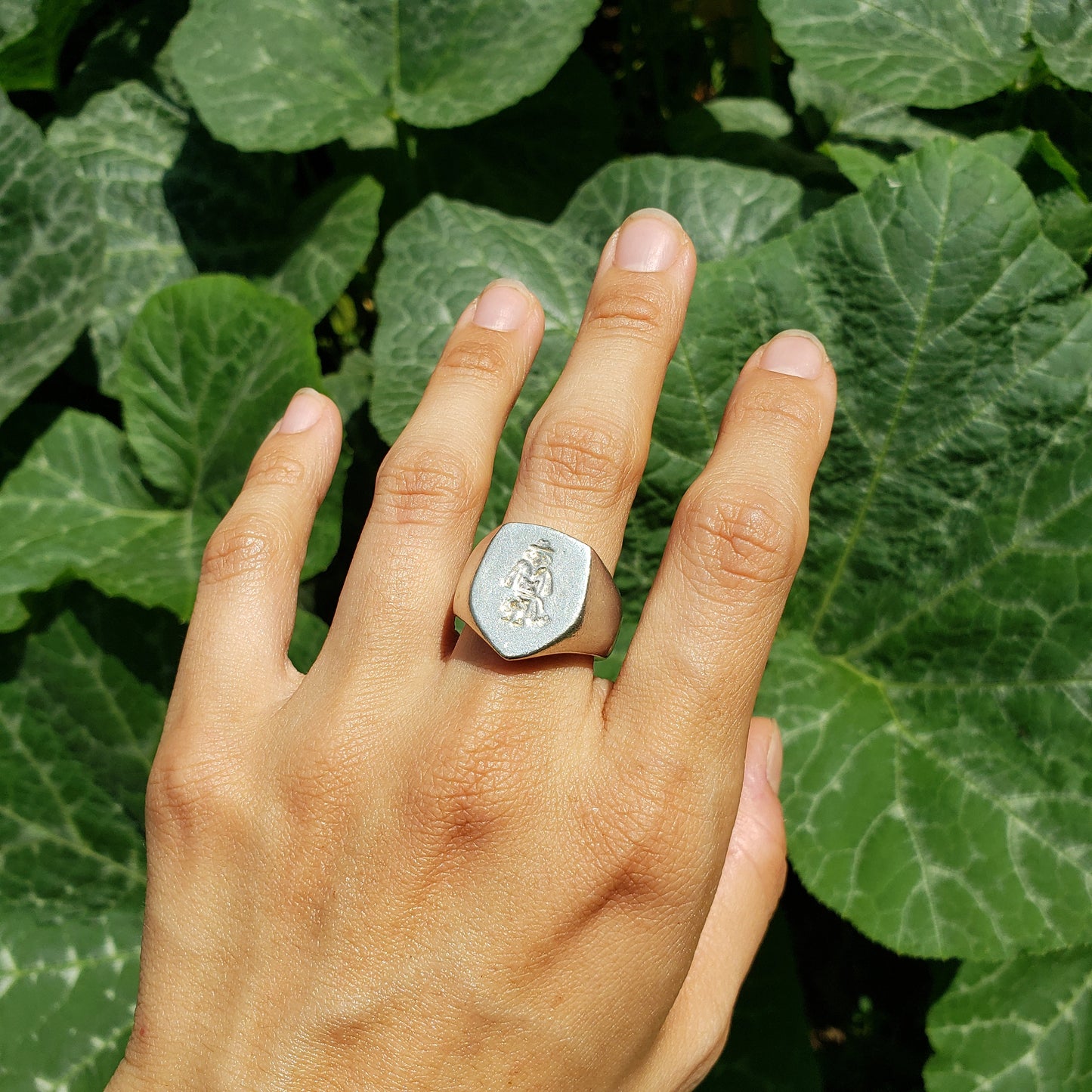 3 racoons in a trench coat wax seal signet ring