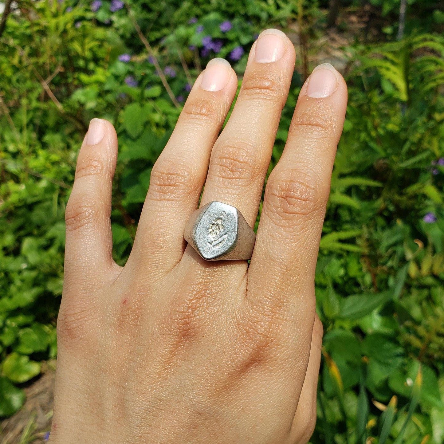 Foxglove wax seal signet ring